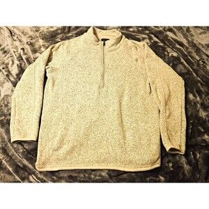 Storm Pack Men's Beige 1/4 Zip Fleece Mock Neck Pullover Sweatshirt XL (L)